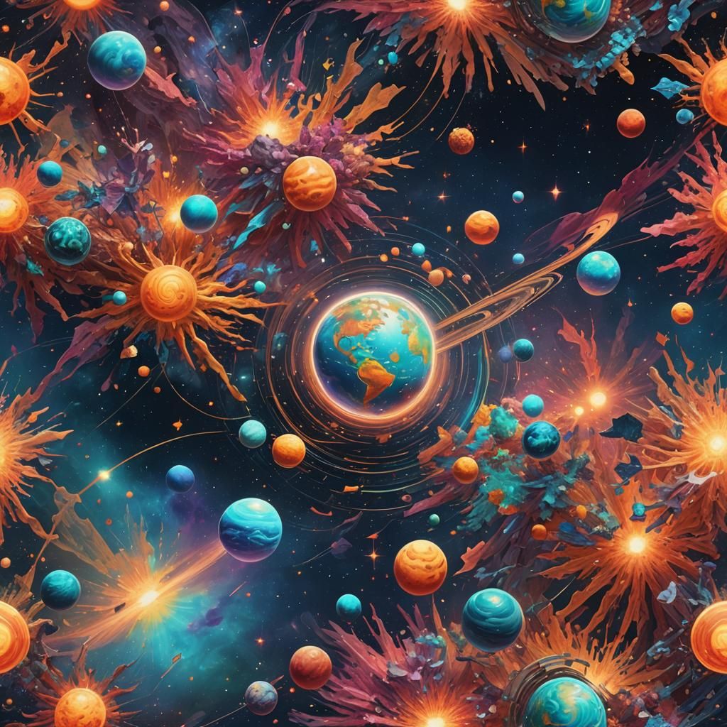 Exotic Alien Worlds: Holographic Cosmic Illustration