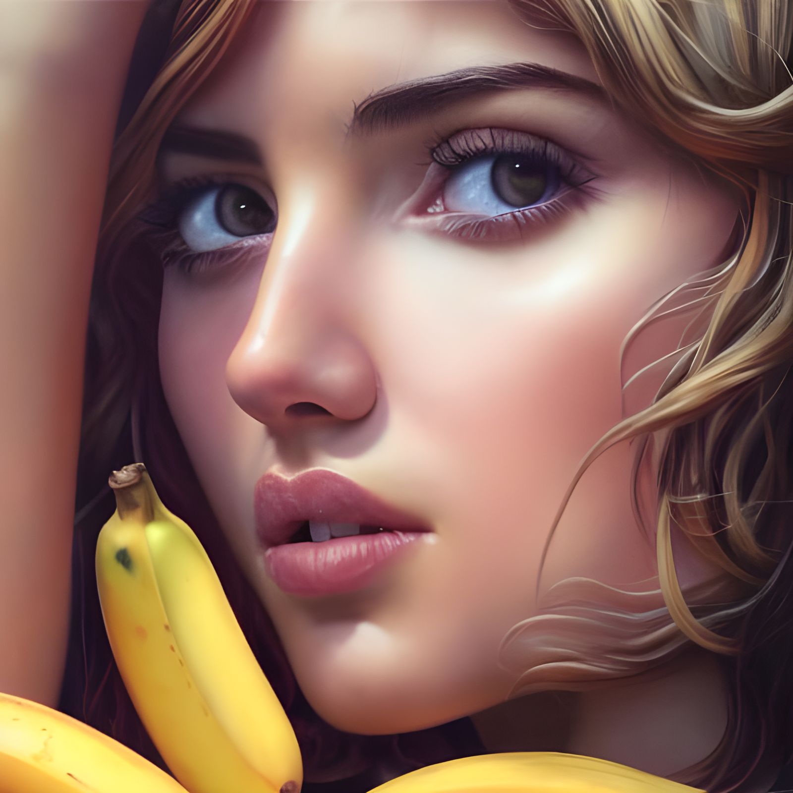 Ana de Armas Close-up Portrait: Hyperrealistic Digital Art