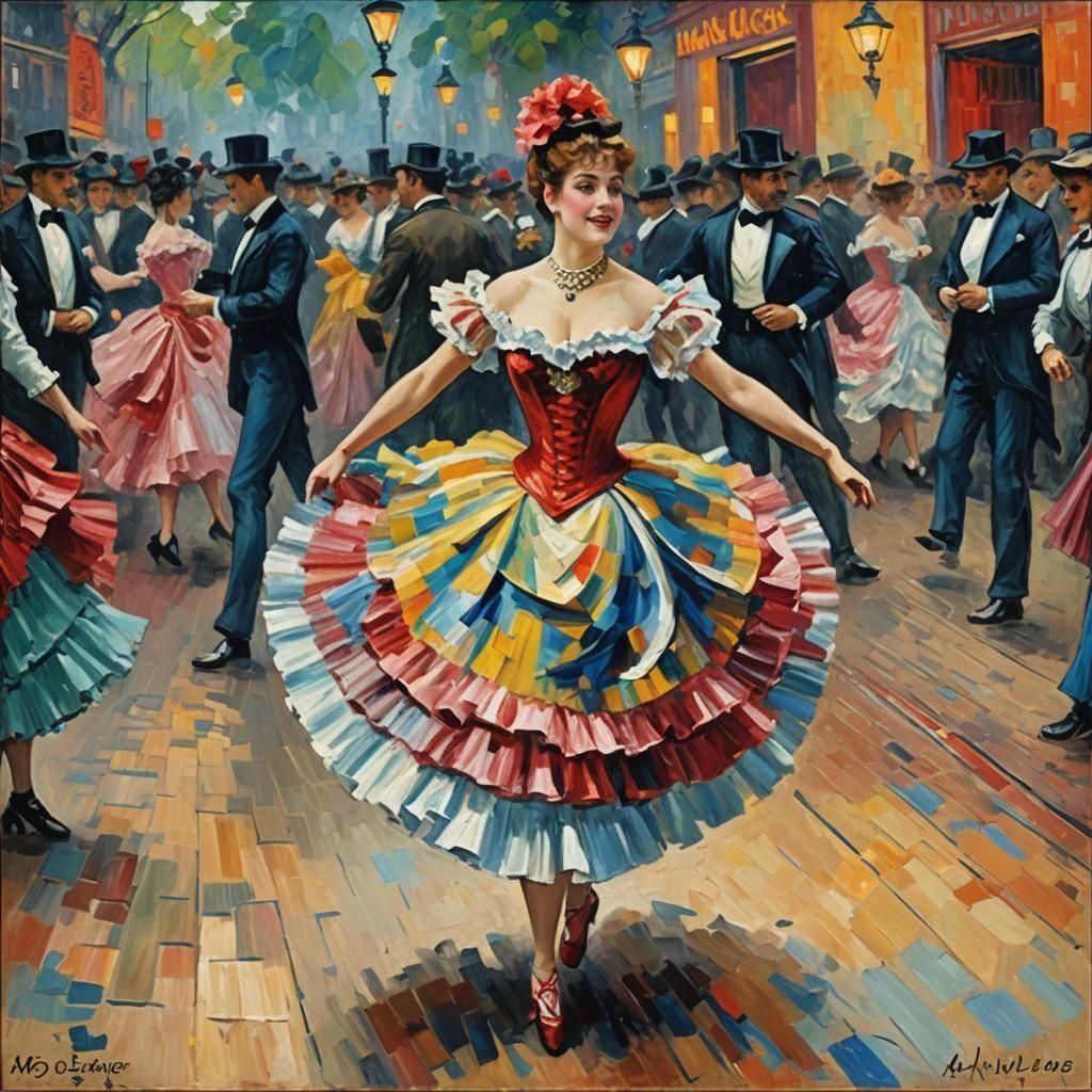 Danseuse de french cancan au Moulin rouge 1900