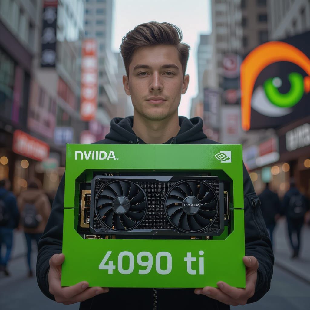 Man Advertises Nvidia 4090 Ti Graphics Card in City