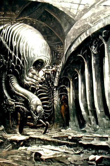 Gothic Horror Biomechanical Nightmare