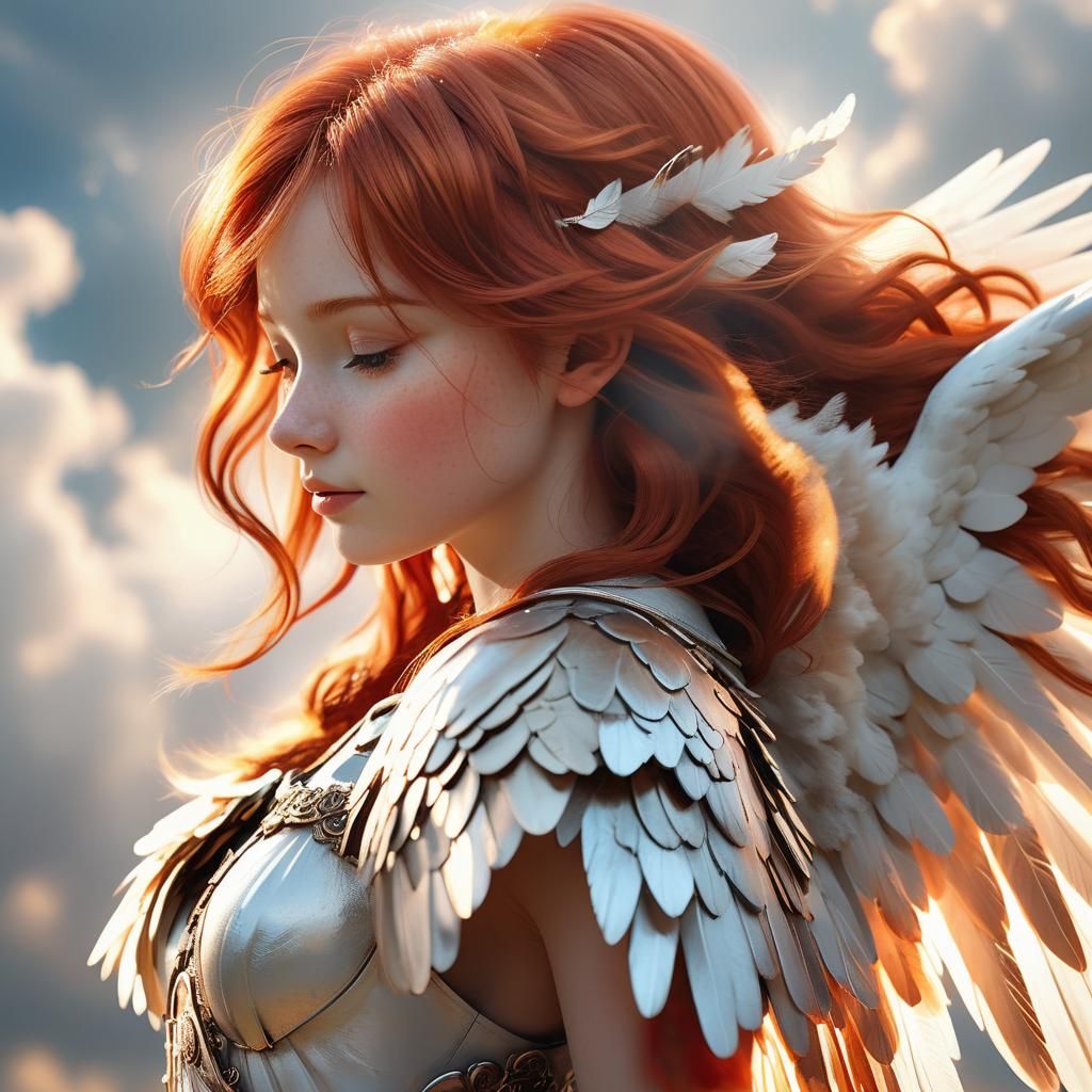 Ethereal Angel Portrait in Soft Golden Light