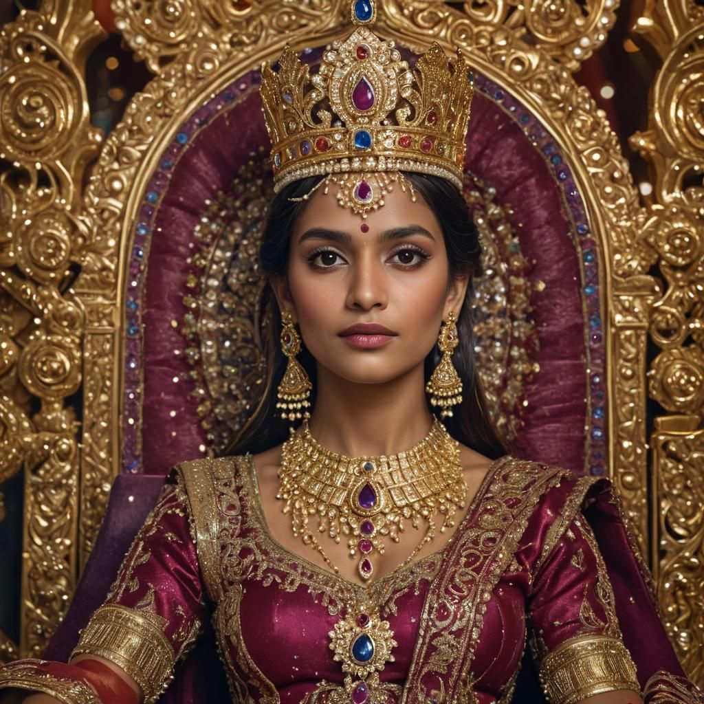 Majestic Indian Queen Portrait in High Resolution
