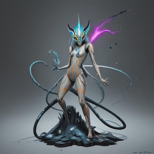 Ahsoka as Xenomorph in Graffiti Art Style