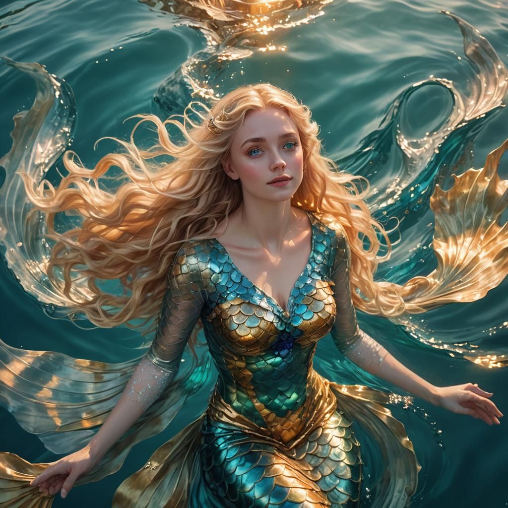 Mermaid in Bosphorus Strait: Art Nouveau Fantasy