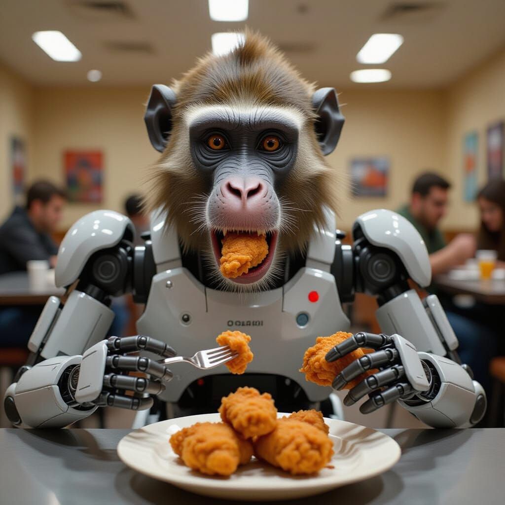 Robotic Baboon's Chicken Feast