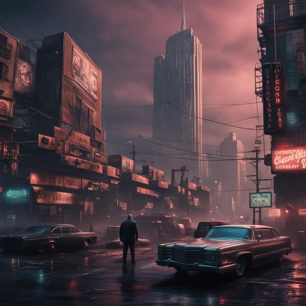 Tony Soprano in Cyberpunk Style