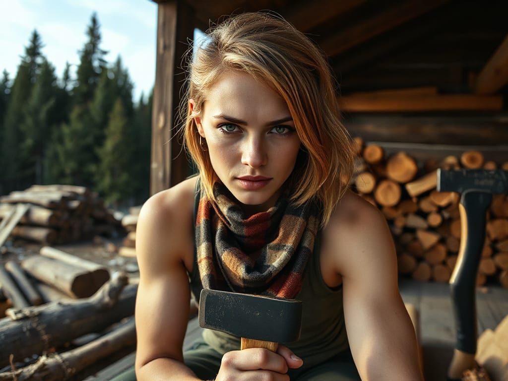 Ultra-Realistic Lumberjack in Rural Quebec