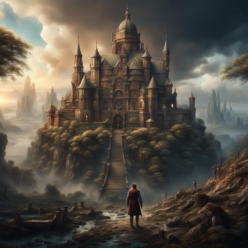 Epic Fantasy Man in a Digital Matte Painting