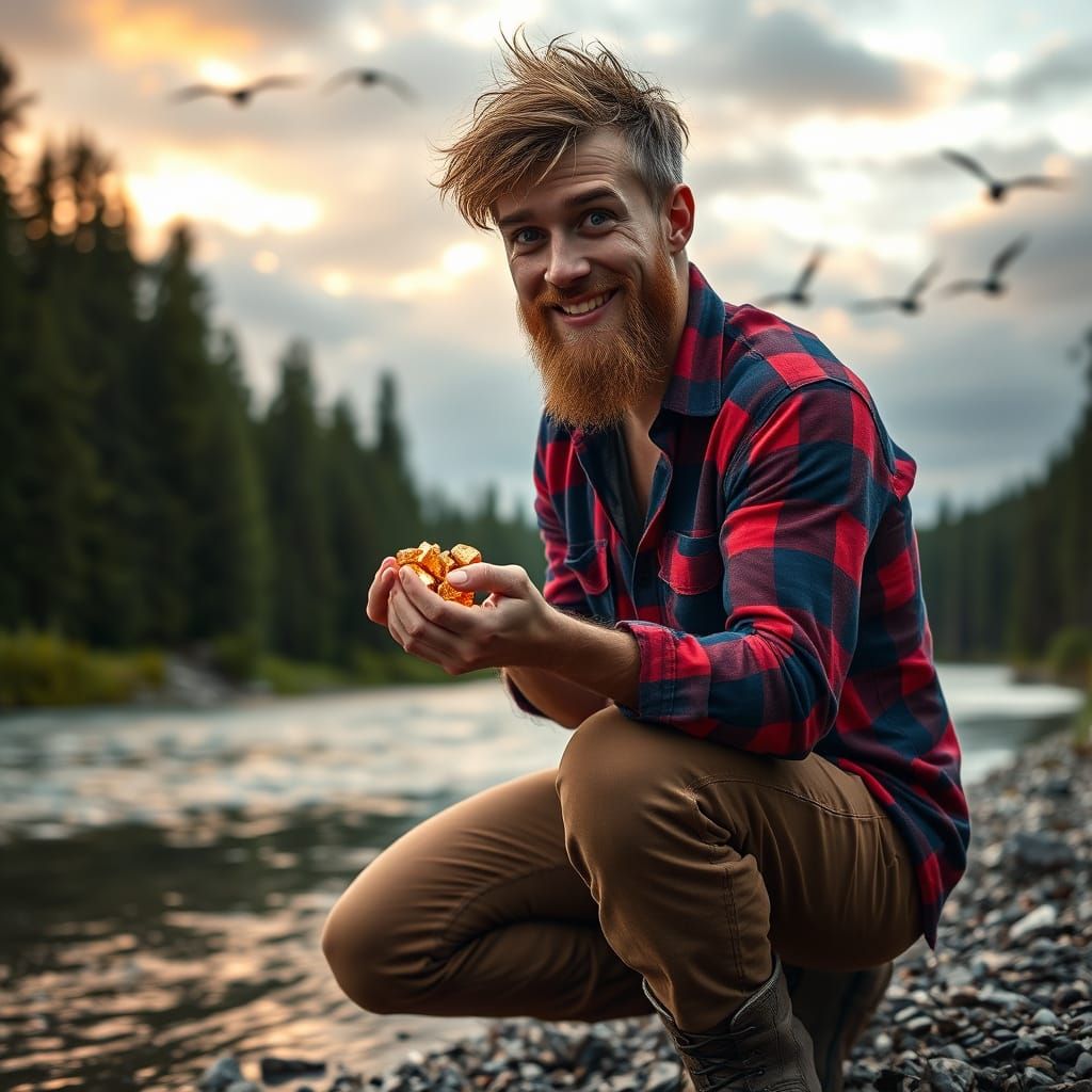 Man Finds Gold Nuggets in Forest River