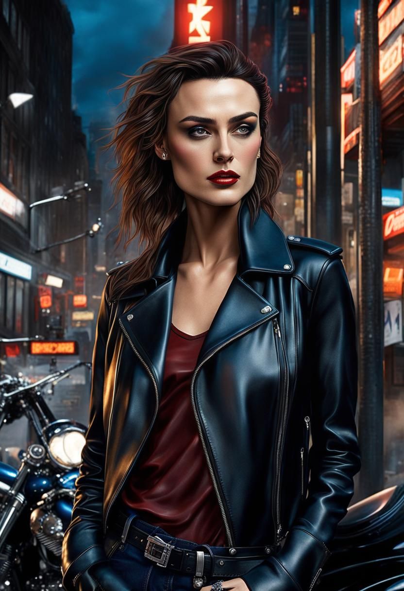 Cyberpunk Rockstar Model Posing in London