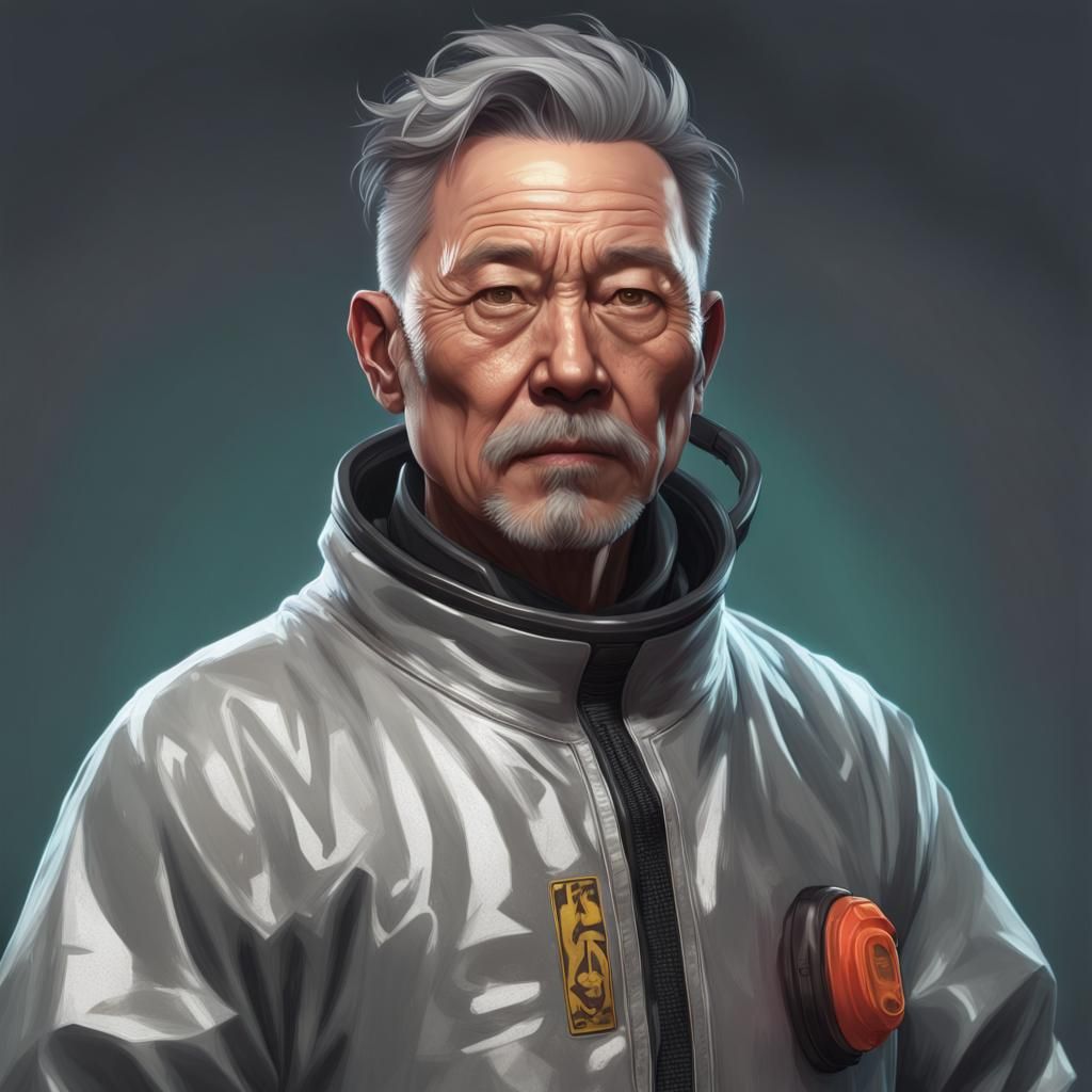 Man in Hazmat Suit, Hyperdetailed Portrait