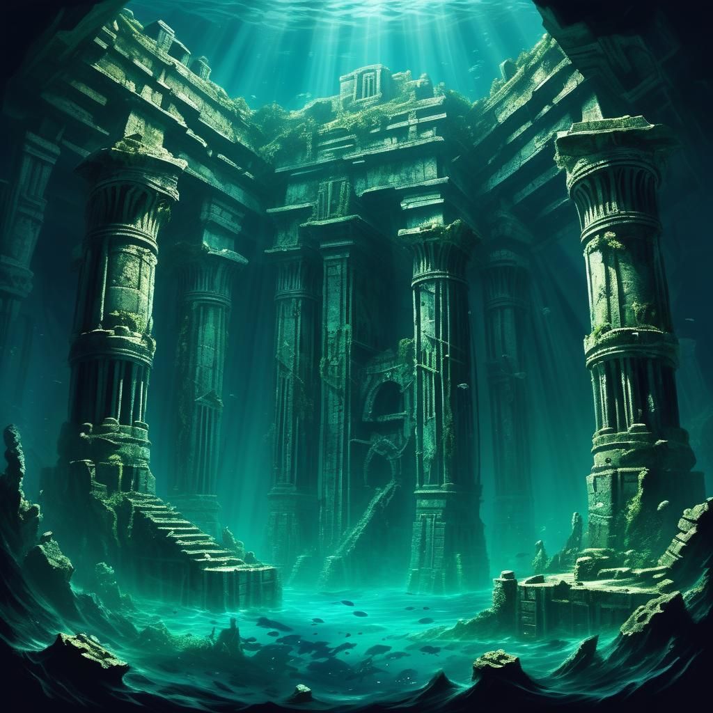 Menacing Monolithic Underwater Ruins in the Abyss