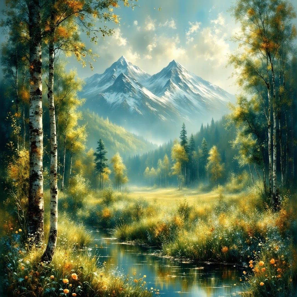 Vibrant World Transformation: Color Blooms on Grey Plains