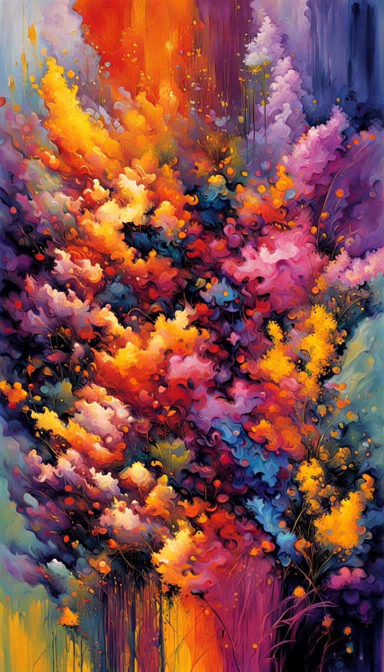 Abstract Expressionist Universe Birth in Fractal Chaos