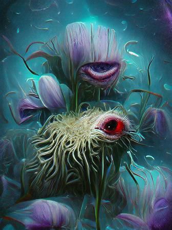Surreal Anemone Creature in Macabre Style