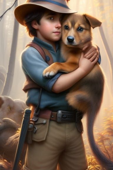 A Boy and His Puppy