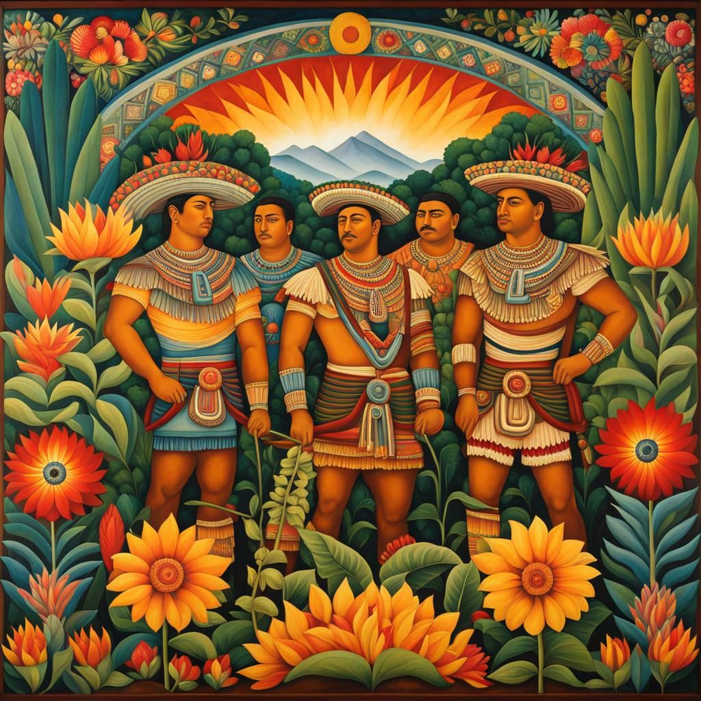 Mexican Muralism 240111C (Gardens of Tenochtitlan)