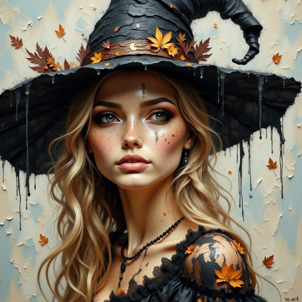 Enchanted Witch in Vibrant Prismatic Valley