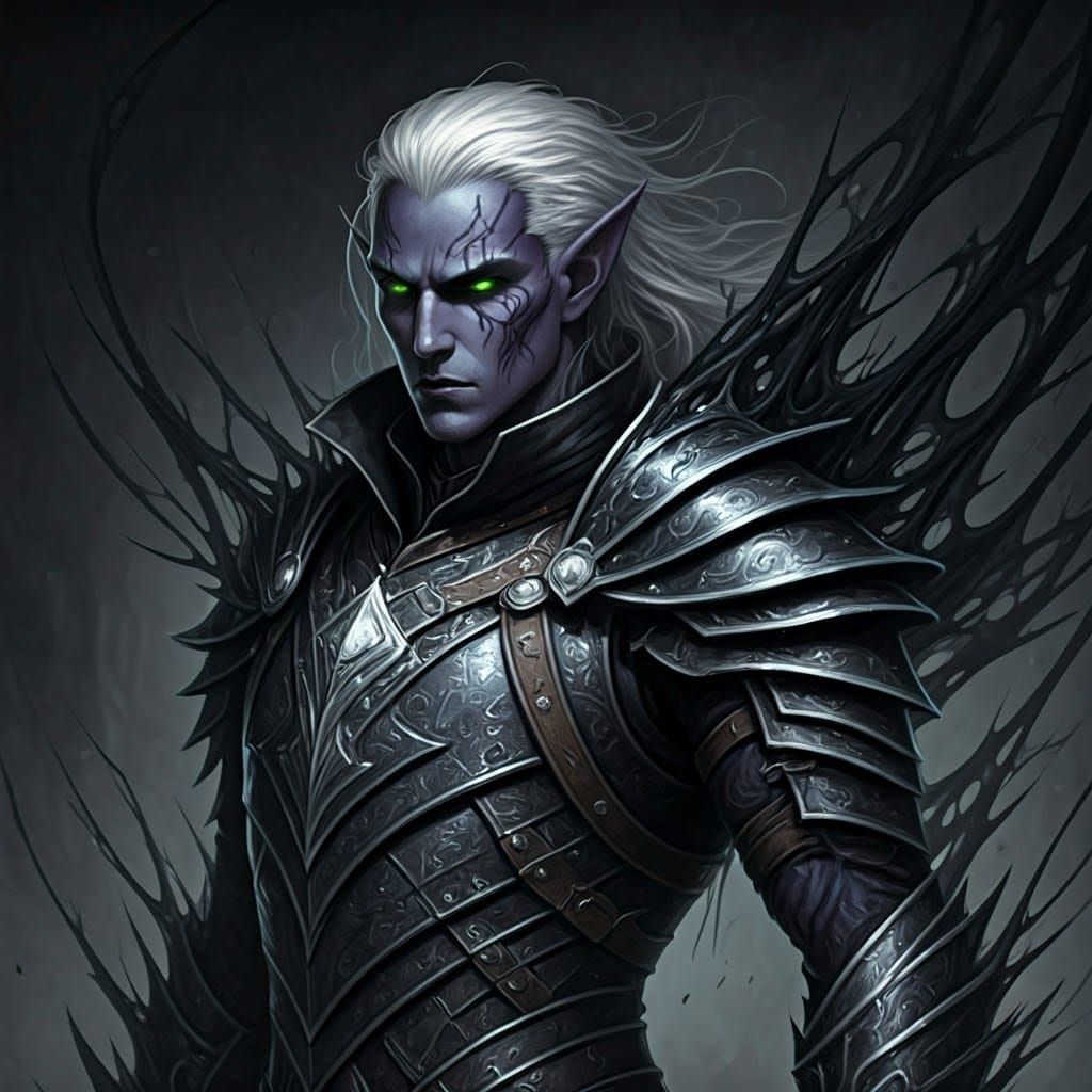 Dark Elf Rogue Hosts Twisted Symbiote in Gothic Fantasy Styl...
