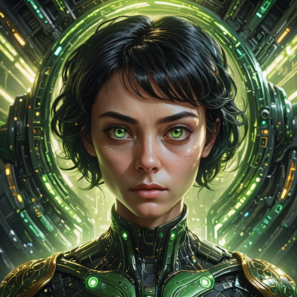 Sci-Fi Alien Woman Portrait in Vibrant Digital Art