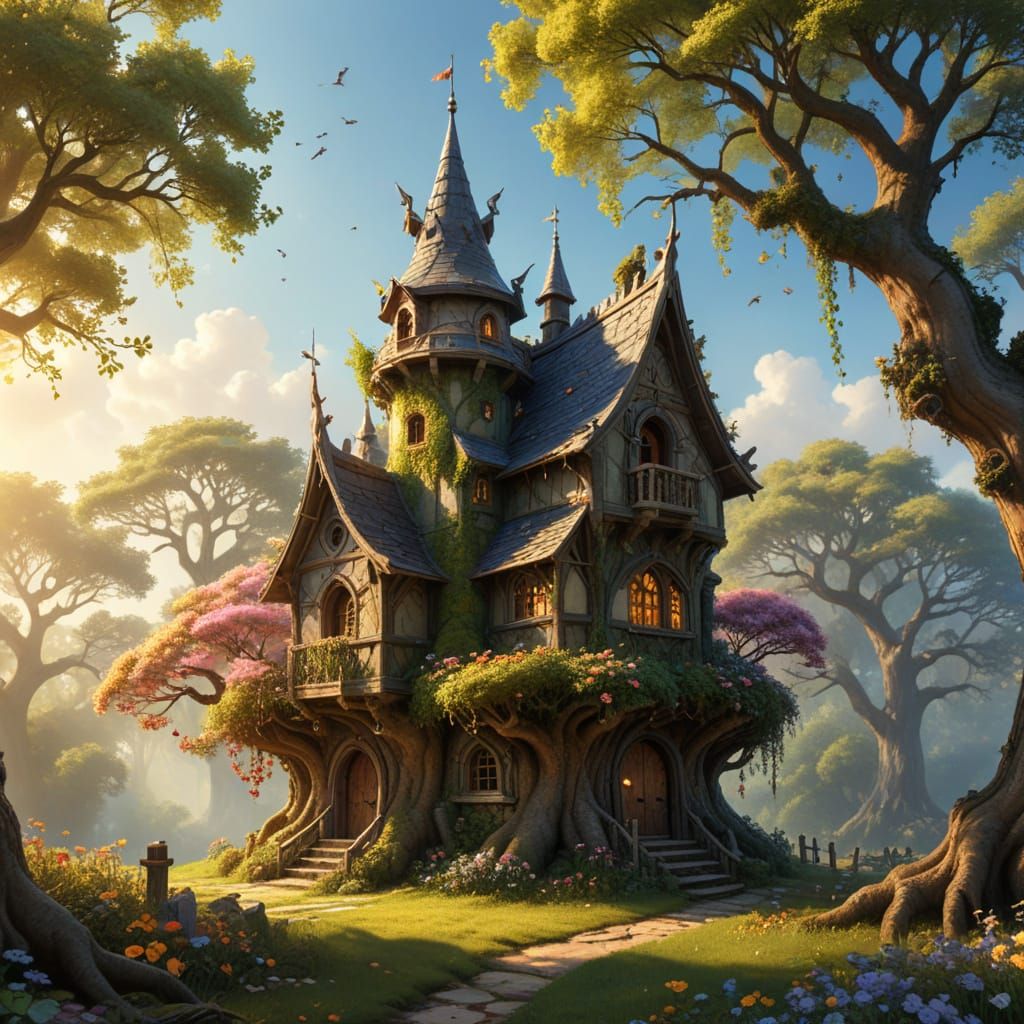 Elven Tree Castle in Spring