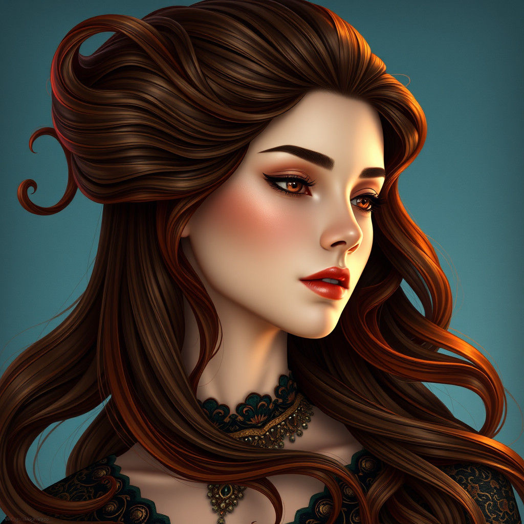 Woman's Hair Becomes Art Nouveau Bridge