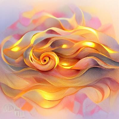 Glowing Pastel Gold Swirling Flame Image