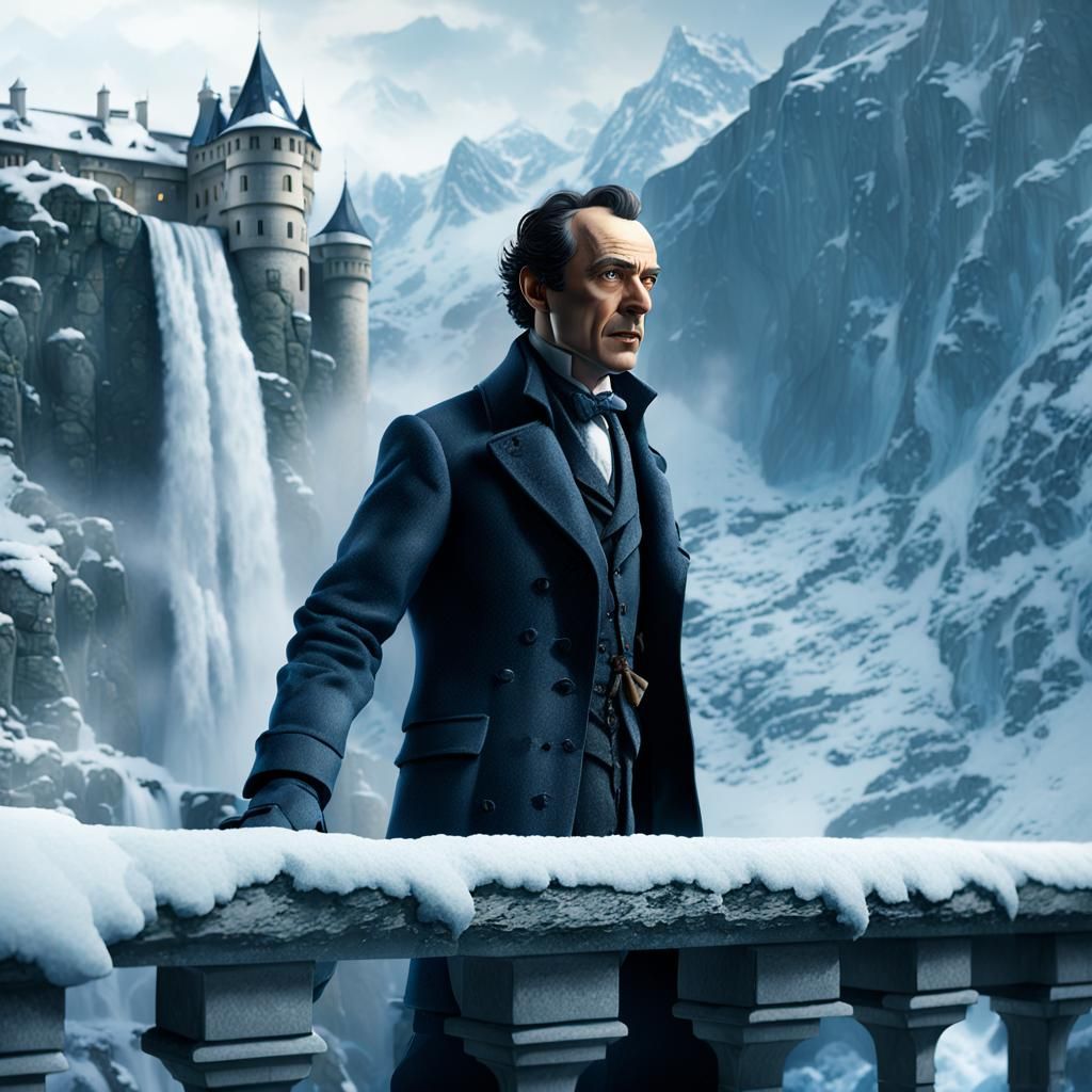 Holmes vs Moriarty: Dramatic Waterfall Confrontation