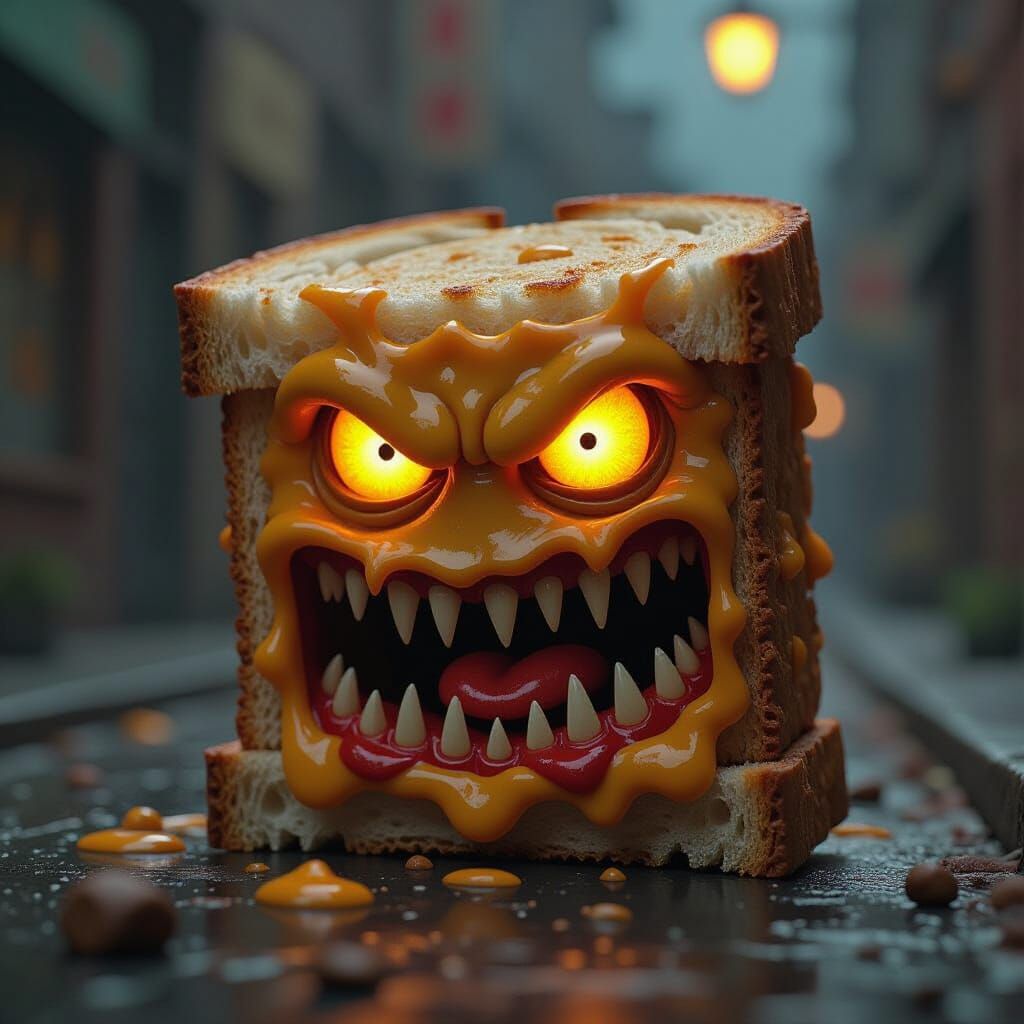 Peanut Butter Jelly Monster Inspired by Giger and Miyazaki