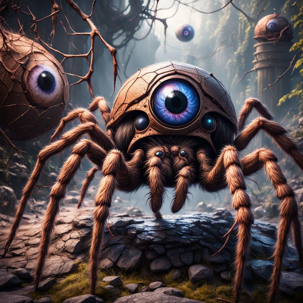 Giant Eyeball Spider Fantasy Concept Art