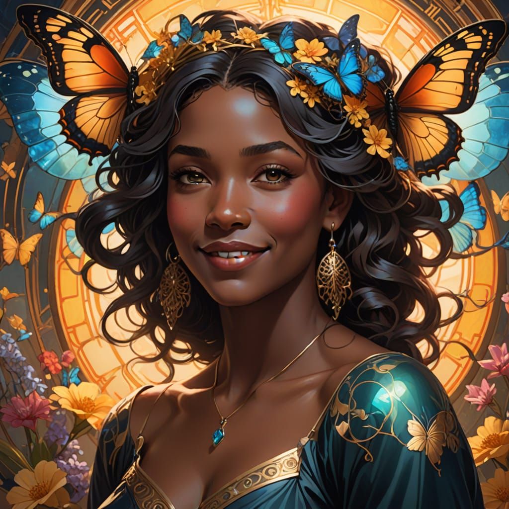 Radiant Black Beauty in Vibrant Color Palette