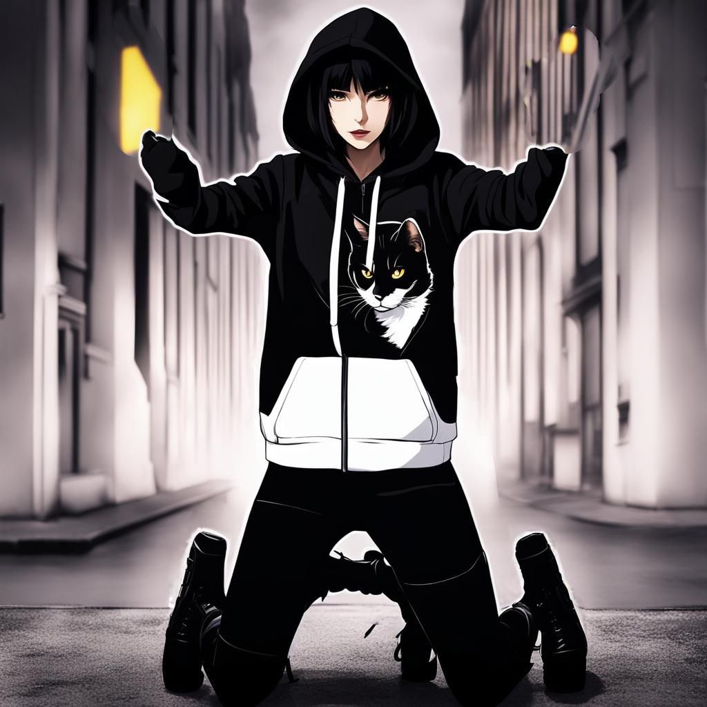 Noir Anime Woman Surrenders to SWAT Team