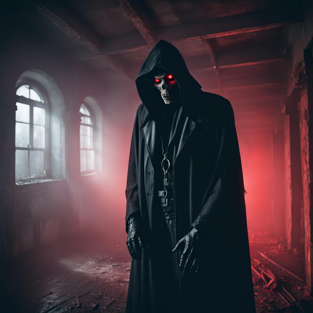 Lovecraftian Grim Reaper in Abandoned Building