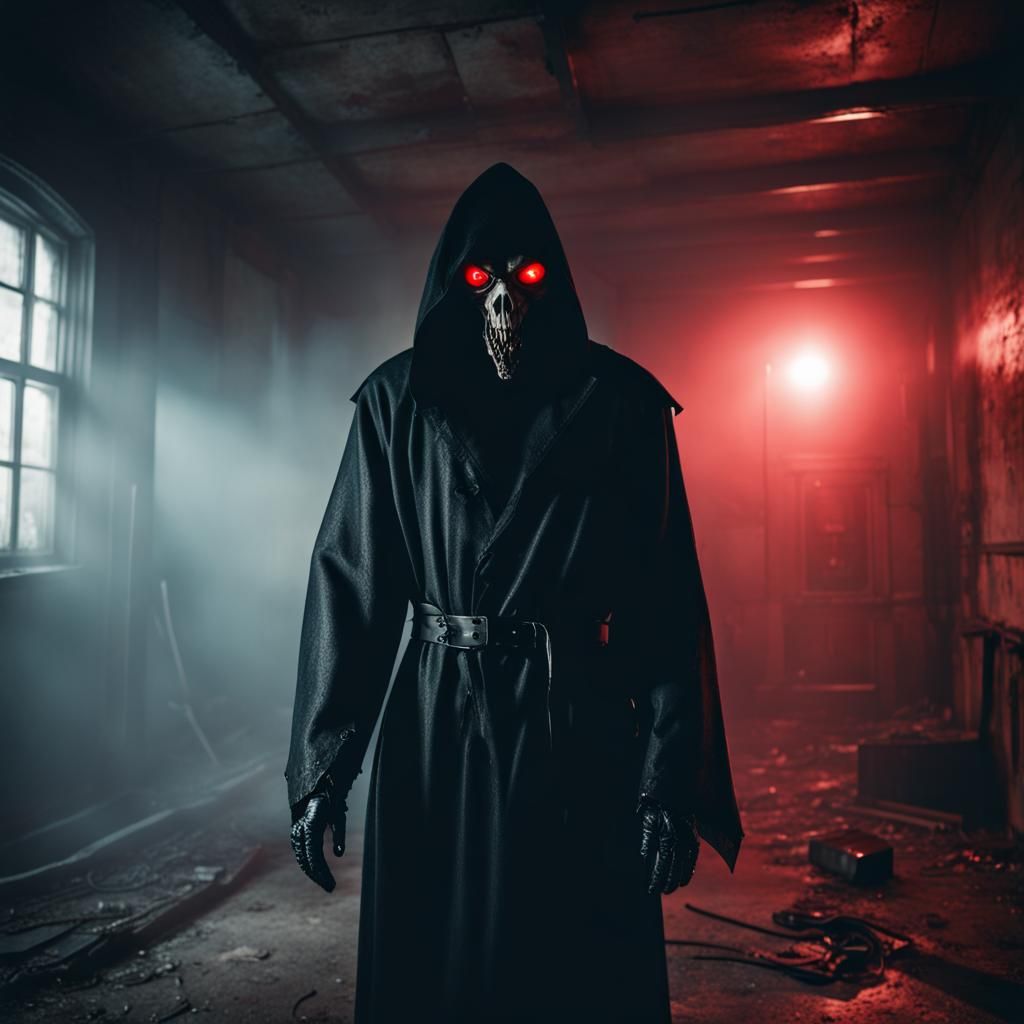 Lovecraftian Grim Reaper in Abandoned Building