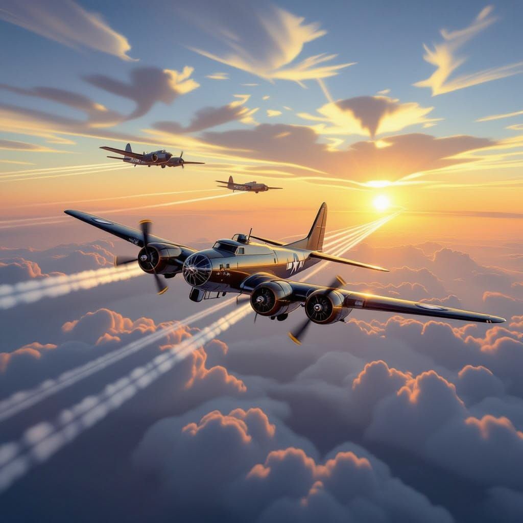 B-17s in Nostalgic Flight Formation