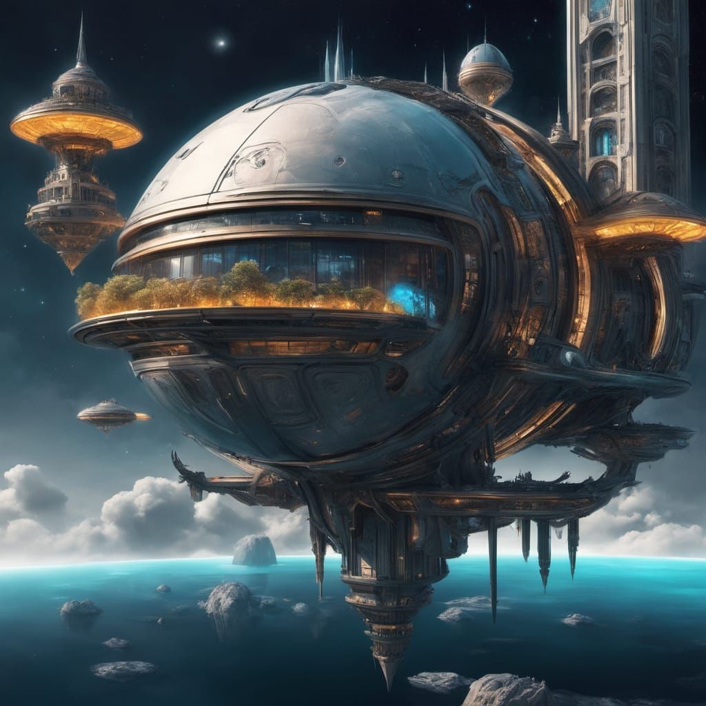 Here’s a **detailed AI art prompt** inspired by your image:  

**"A breathtaking futuristic city with magnificent floati...