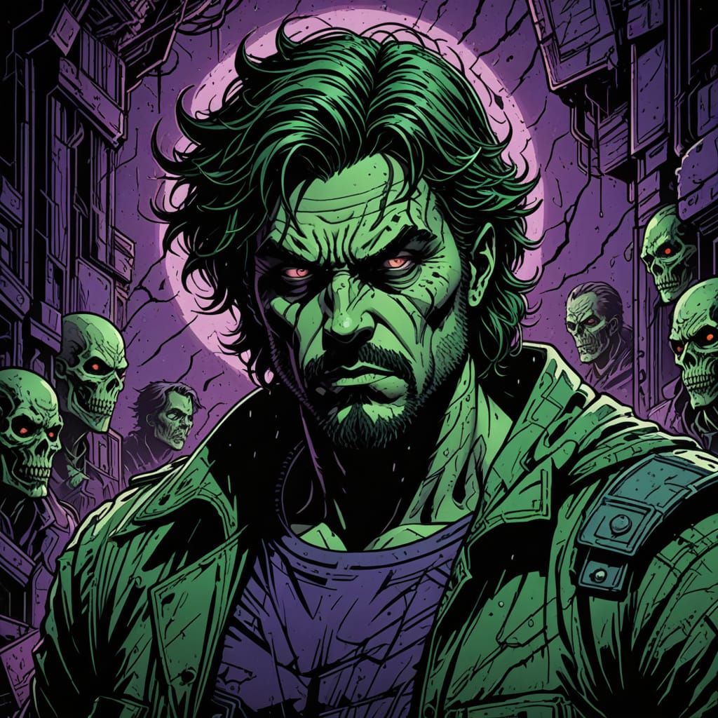 Gritty Comic Book Wall Art with Bold Lines