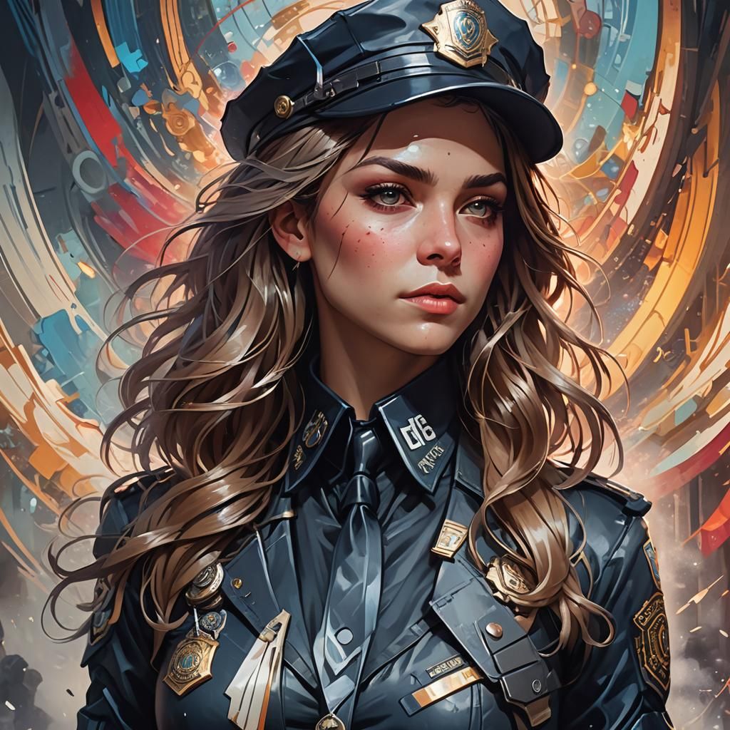 Detailed Portrait of a Police Officer