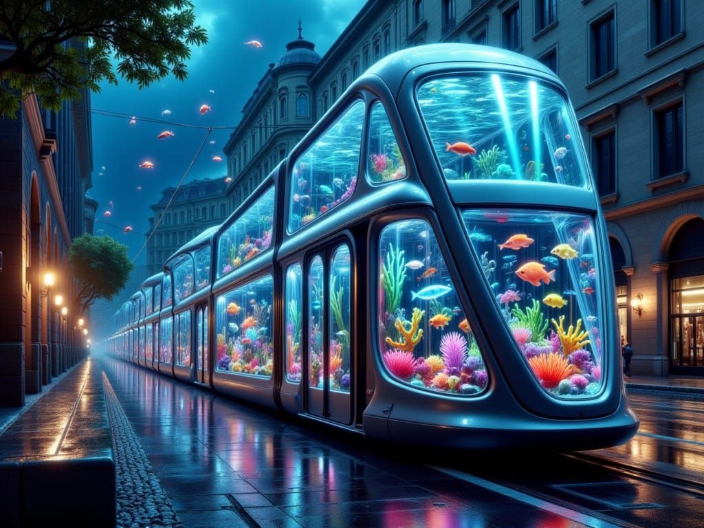 <lora:FiosLuminaSea:1.0> Create a surreal image of a modern ...