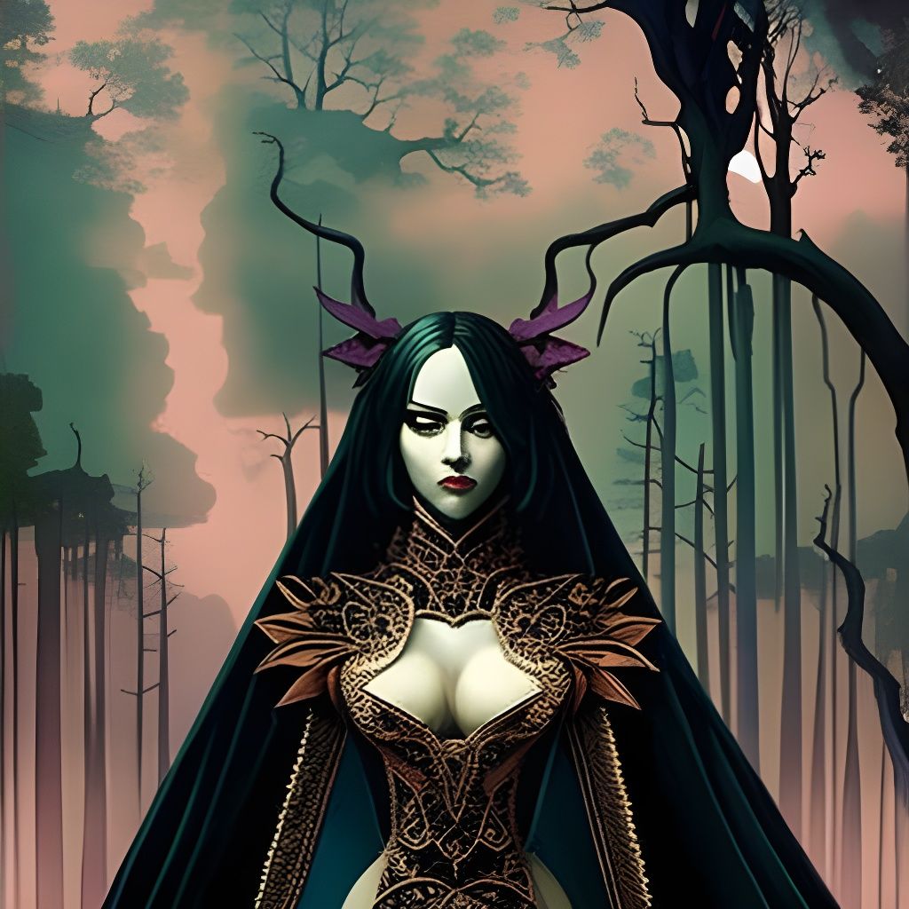 Elven Woods Rose Towers Dark Fantasy Art