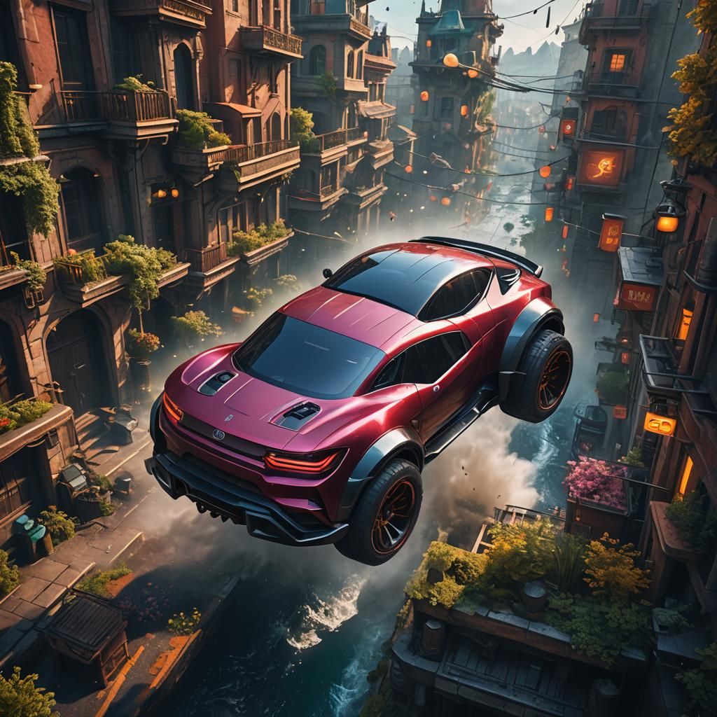 Futuristic Hovering Car Concept Art