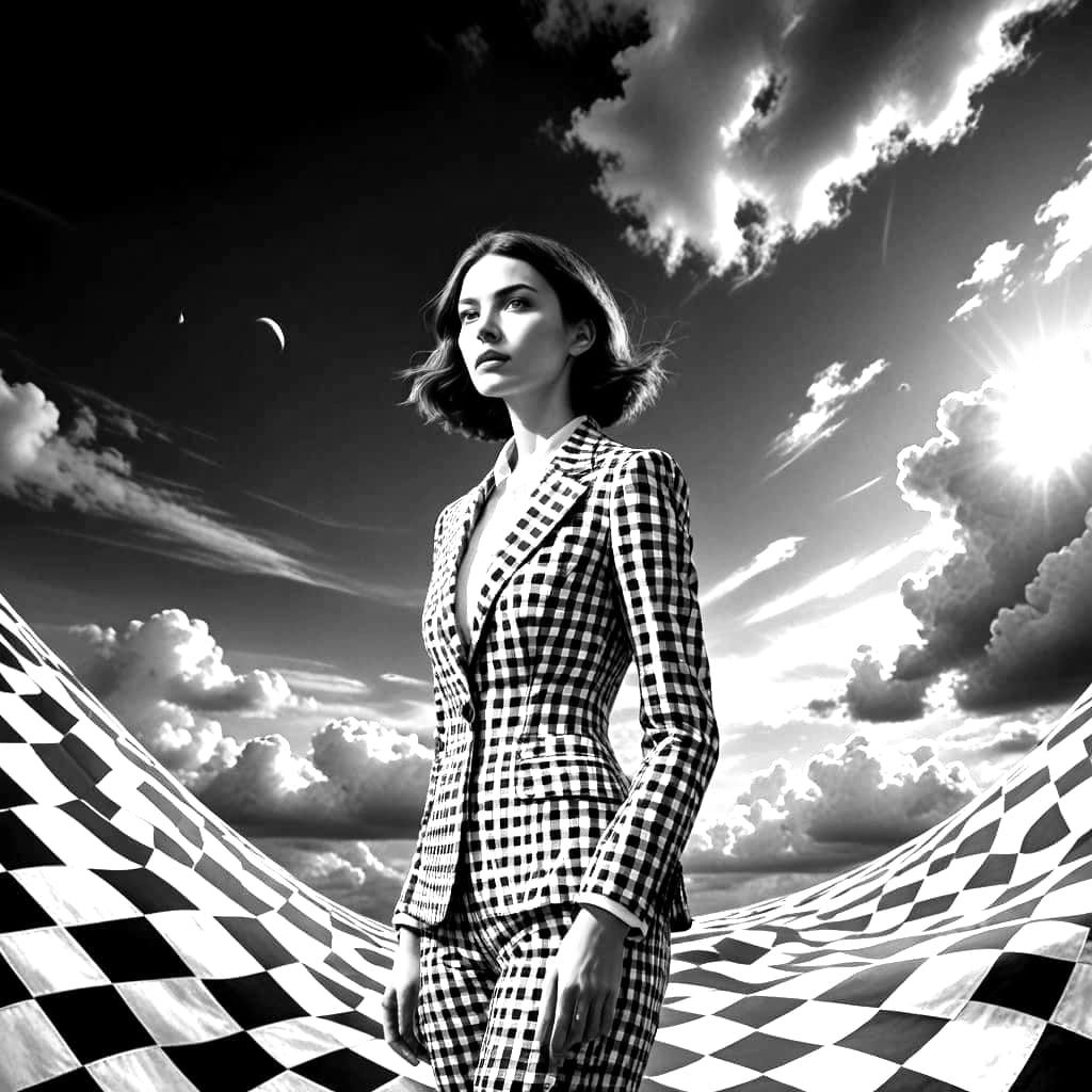 Gingham Patterns Blur into Epic Cinematic Background