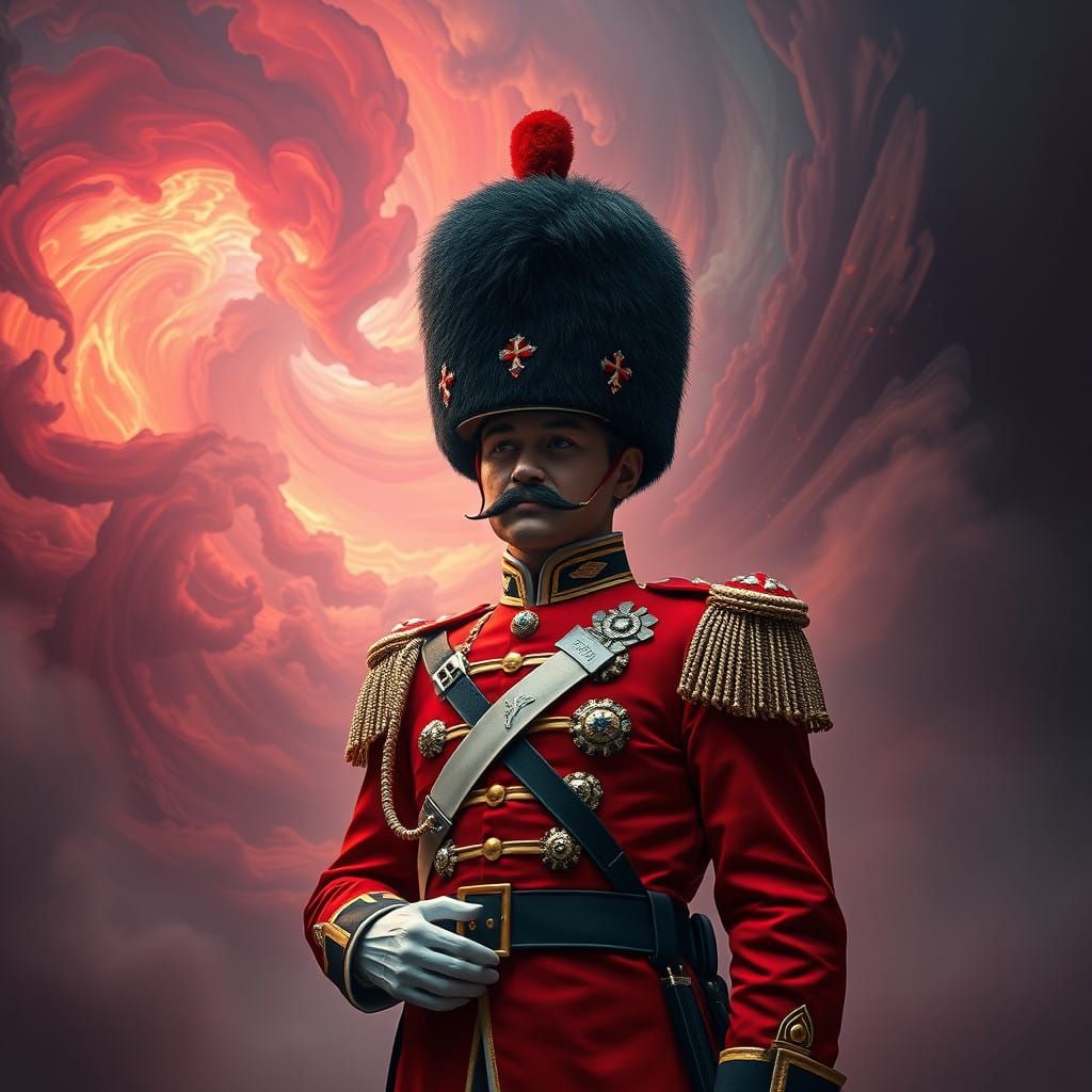 Surreal British Tradition Icon in Dreamlike Setting