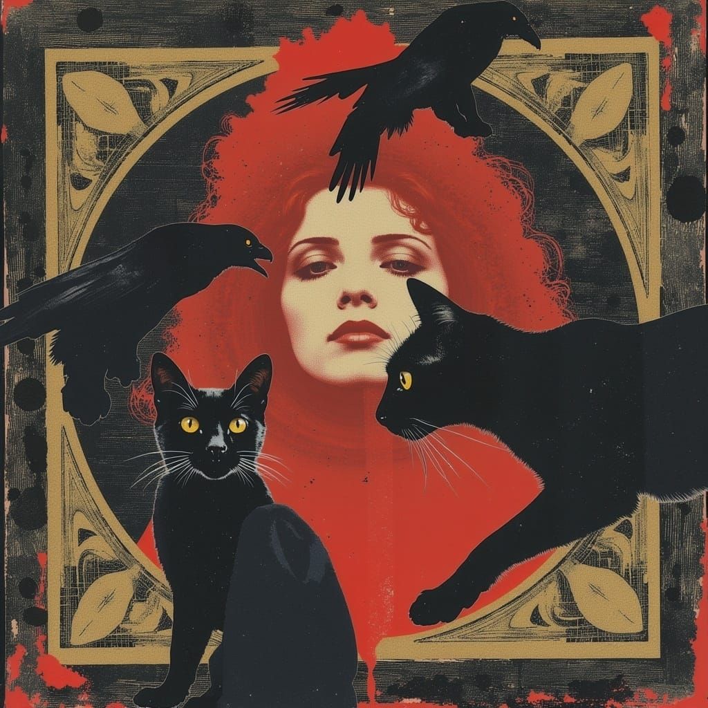 Cats Honor David Bowie in Gothic Altarpiece