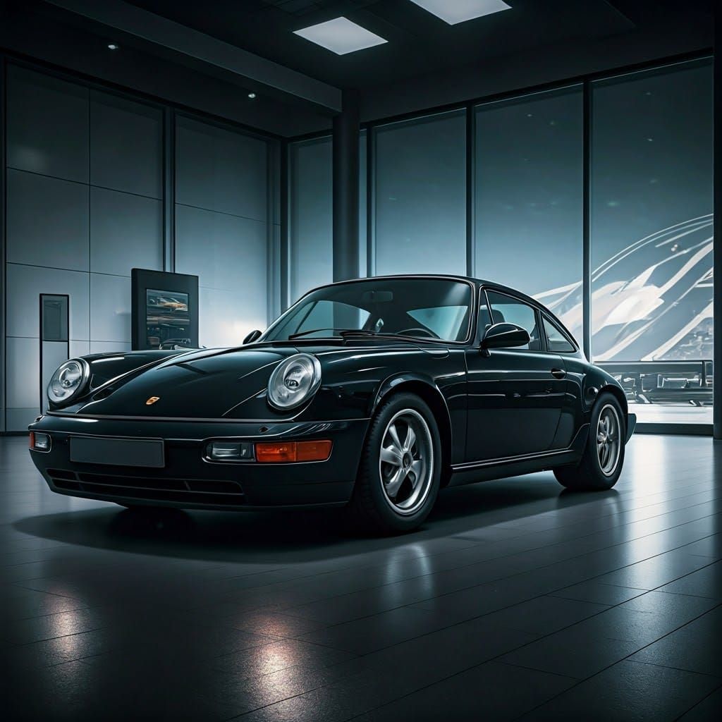 A porshe in a porshe dealership