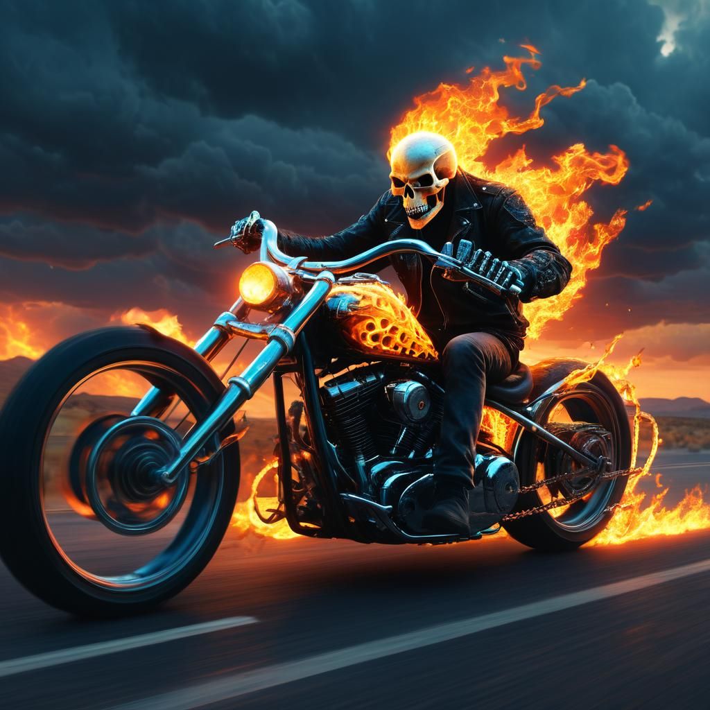 Ghost Rider on Ghostbike Concept Art
