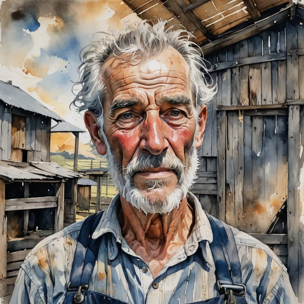 Shearer Portrait in Double Exposure, Expressionist Style