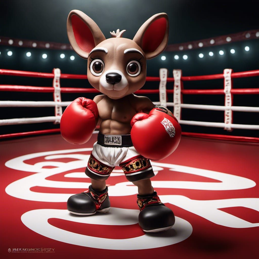 Boxing Kangaroo Champion in Toyism Style