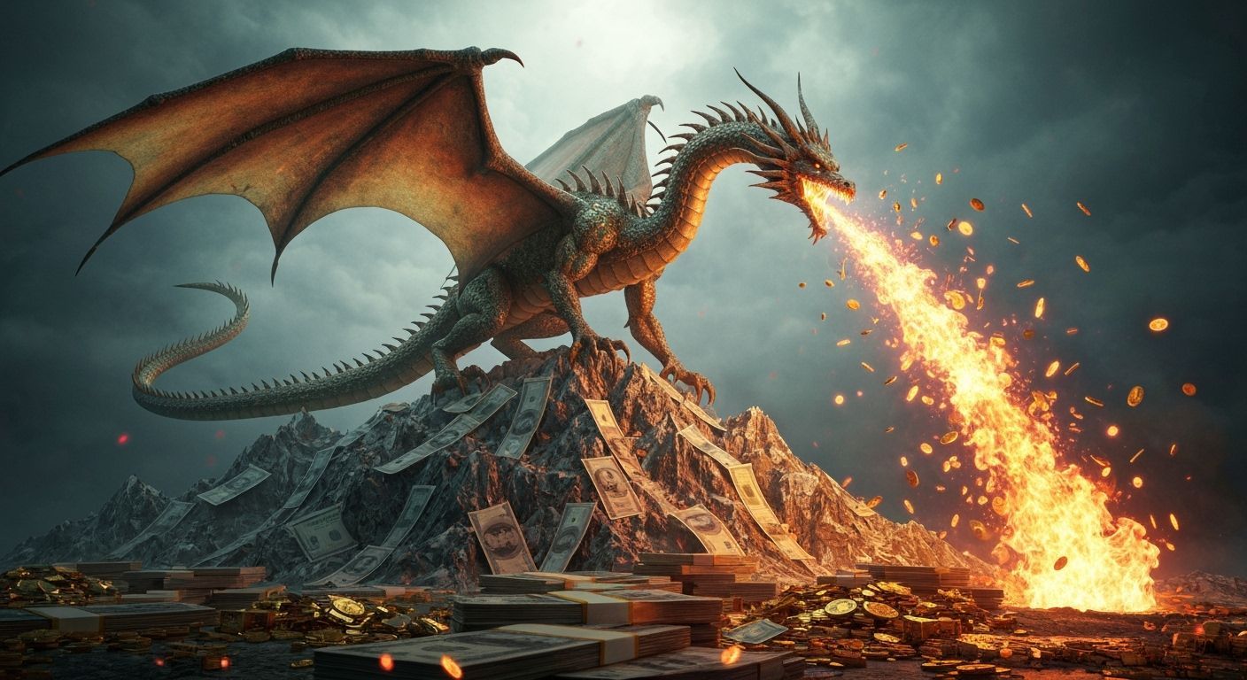 Golden Dragon on Money Mountains with Fiery Currency